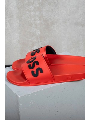 Boss Erkek Yumuşak Tabanlı Marka Logolu Rahat Kırmızı Terlik 50498241-655