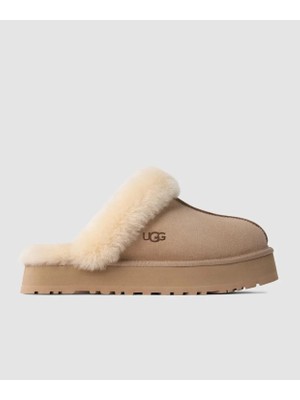 UGG Kadın Rahat Yastık Tabanlı Eva Dış Tabanlı %100 Hakiki Süet Deri Kum Terlik 1122550-SAND