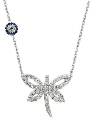 PremiumPort 925 Ayar Gümüş Nazar Tasarımlı Kadın Kolye, Zarif ve Şık Takı