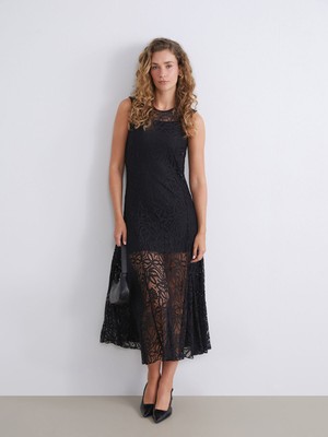 Lc Waikiki Yeni Sezon Bisiklet Yaka Dantelli Elbise