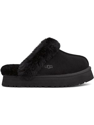 UGG Kadın Rahat Yastık Tabanlı Eva Dış Tabanlı %100 Hakiki Süet Deri Siyah Terlik 1122550-BLACK