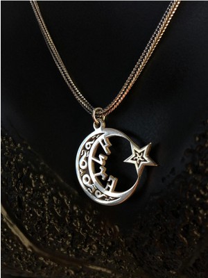 PremiumPort Göktürkçe Türk Yazılı Tilki Kuyruk Zincirli Gümüş Kolye, Şık ve Özgün Tasarım