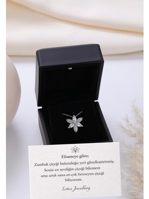 PremiumPort Işıklı Gümüş Zambak Çiçek Kolye Kutusu ile Şıklık ve Zarafet