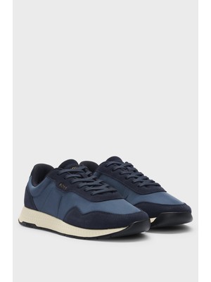 Boss Erkek Rahat Taban Renk Geçişli Süet Detaylı Lacivert Sneaker 50536469-410