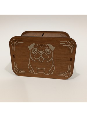 Poyraz Market Köpek Kumbara - Ağaç Işleme -Ceviz Ağacı-Kahverengi