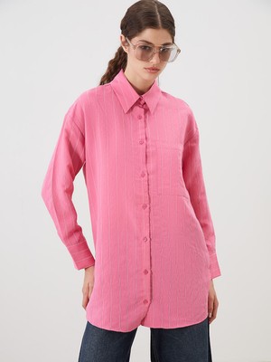 Lc Waikiki Yeni Sezon Dokulu Oversize Kadın Gömlek Tunik