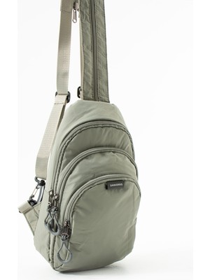 ÖZER6005-SANMORRIS Unisex Suya Dayanıklı Çapraz Askılı Çok Gözlü Fermuarlı Sırt ve Göğüs Çantası