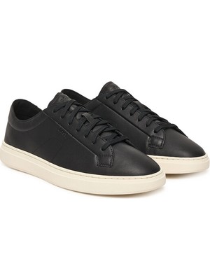 Boss Erkek Kabartma Logolu Düşük Bilekli Deri Siyah Sneaker 50557866-001
