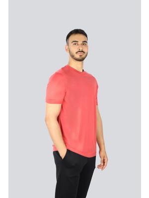 Paul & Shark Erkek Pamuklu Regular Fit Yuvarlak Yak Kısa Kollu Mercan T-Shirt 25411008-307