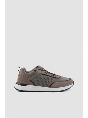 Paul & Shark Erkek Nefes Alabilen Örgü ve Kontrast Süet Detaylı Rahat Taban Gri Sneaker 15318001-28F