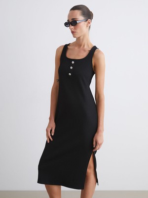 Lc Waikiki Yeni Sezon U Yaka Fitilli Bodycon Elbise