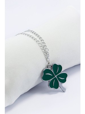 Biuti Metal Yeşil Yonca Zincirli Araba Dikiz Ayna Süsü, Yeni Araba Hediyesi