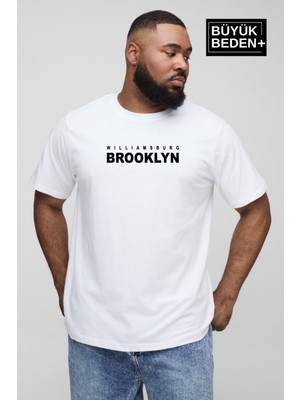 Superlife Erkek Büyük Beden Willams.brooklyn Baskılı Bisiklet Yaka Tshırt SPR25BTS15