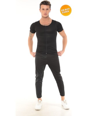 Sh Mağazacılık Spor Korse Tayt ve Fermuarlı Kısa Kollu Takım