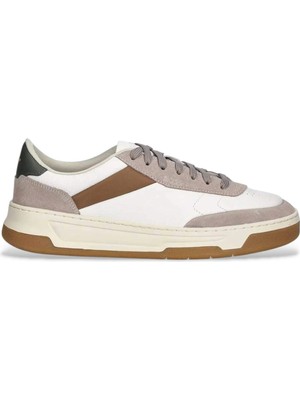 Boss Erkek Doğal Deri ve Süet Karışımlı Düşük Bilekli Düz Taban Bej Sneaker 50548705-263