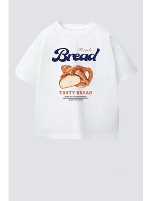Monila Unisex Çocuk Pamuklu Bisiklet Yaka Baskılı T-Shirt
