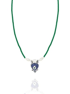 PremiumPort Kadın Otantik Gümüş Mozaik Taşlı Yaz Kolyesi, Şık ve Zarif Tasarım