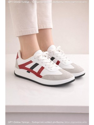 ModaOnn Unisex Günlük Spor Ayakkabı Bağcıklı Şerit Detaylı Sneaker