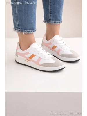 ModaOnn Unisex Günlük Spor Ayakkabı Bağcıklı Şerit Detaylı Sneaker