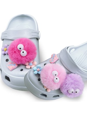 Denokids Kız Çocuk Terlik Cross Bantlı Gri 3D Ponponlu Plaj Sahil Günlük Terlik