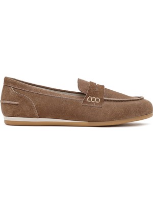 Derimod Kadın Vizon Süet Deri Loafer 26PFD370910