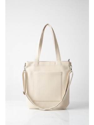 Bagg Volera Model Ekru Kadife Çanta