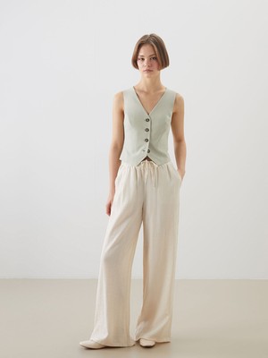 Lc Waikiki Yeni Sezon Beli Lastikli Geniş Paça Kadın Pantolon