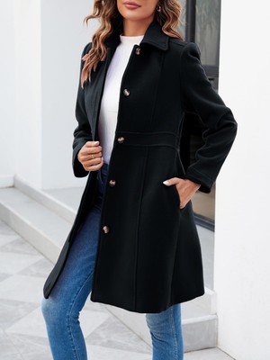 Barbora Dikiş Detaylı Tasarım Kaşe Kaban