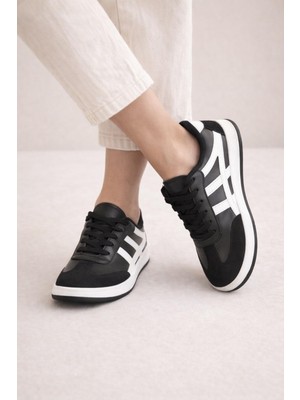 ModaOnn Unisex Günlük Spor Ayakkabı Bağcıklı Şerit Detaylı Sneaker