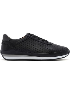 Derimod Erkek Siyah Bağcıklı Deri Casual Sneaker 26SFD6741DI