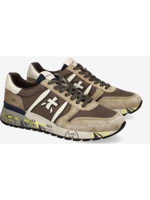 Premiata Erkek Yumuşak Süet Deri Bağcıklı Süper Hafif Dış Taban Kahverengi Sneaker Lander 7704-KAHVERENGİ