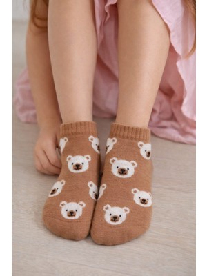 Gigi Giyim Bear Baskılı Unisex Çocuk Patik Çorap