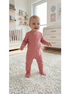 Nayinom Çiçekli Patikli Bebek Tulum