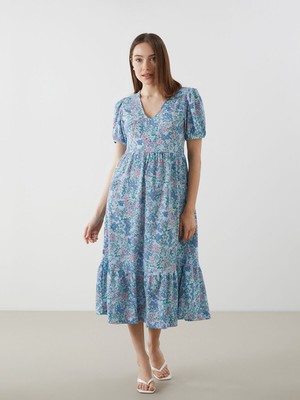 Lc Waikiki Yeni Sezon V Yaka Çiçekli Elbise