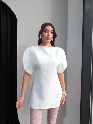 Esra Helvacı Omuz Dekolte Mini Elbise