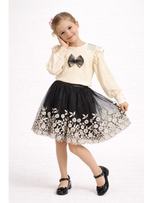 Anka Stil Kız Cocuk Etekli Takım