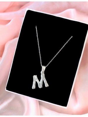 PremiumPort Şık Bambu Tasarımlı 925 Ayar Gümüş Kolye, Zarif ve Doğal Tarz