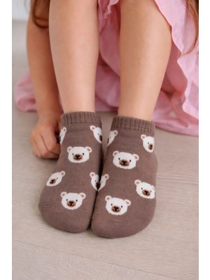 Gigi Giyim Bear Baskılı Unisex Çocuk Patik Çorap