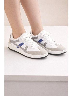 ModaOnn Unisex Günlük Spor Ayakkabı Bağcıklı Şerit Detaylı Sneaker