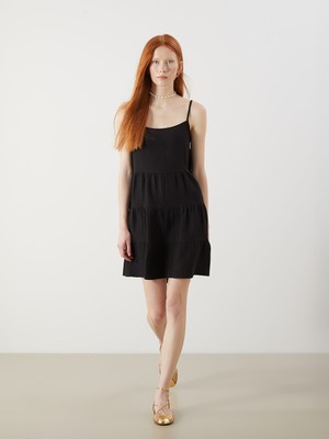 Lc Waikiki Yeni Sezon U Yaka Dokulu Mini Elbise