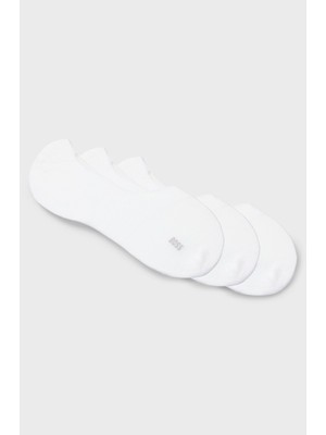 Boss Erkek Pamuklu 3'lü Bilek Altı Beyaz Çorap 50541442-100