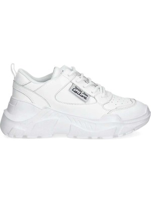 Versace Unısex Rahat Kalıp Kalın Tabanlı Bağcıklı Logolu Beyaz Sneaker 78VA3SC2ZPB03-003
