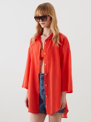 Lc Waikiki Yeni Sezon Gömlek Yaka Kadın Plaj Elbisesi