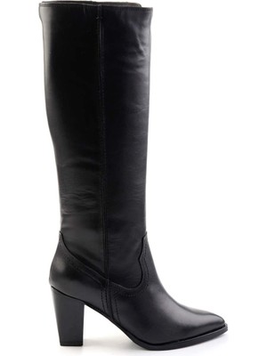 Bambi Siyah Hakiki Deri Kadın Çizme K03750652103