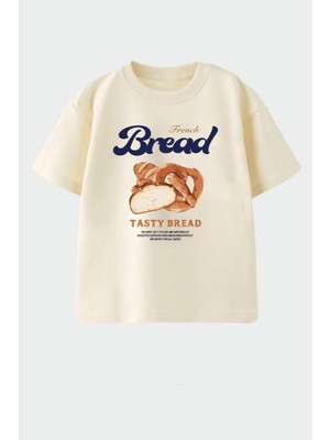 Monila Unisex Çocuk Pamuklu Bisiklet Yaka Baskılı T-Shirt