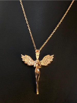 PremiumPort Zirkonyalı Melek Kanadı Gümüş Kolye, Zarif ve Parlak Takı Müthiş Detay