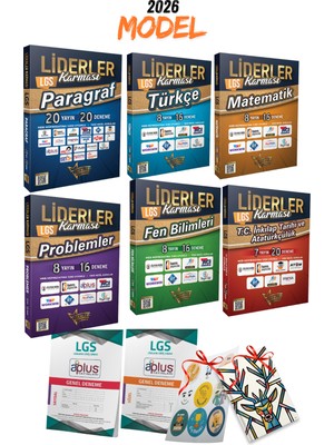 2026 Model Liderler Karması Lgs Paragraf Problem Türkçe Matematik Fen Inkılap 6lı Branş Deneme Seti