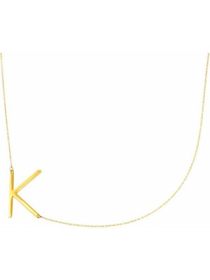 PremiumPort Harfli Güzel Gümüş Kolye, Kişiye Özel 924 Ayar Altın Kaplama