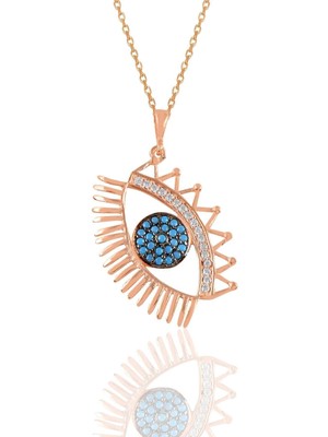 PremiumPort Gümüş Rose Turkuaz Taşlı Zarif Lareyn Kolye, Şıklık ve Doğallık Bir Arada