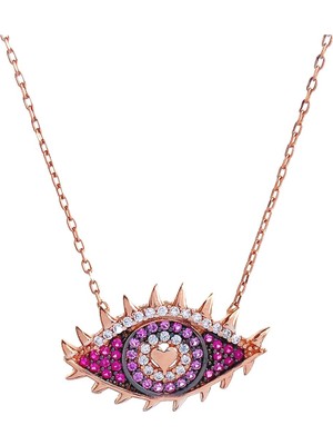 PremiumPort 18 Ayar Altın Kaplama Horus Gözü Kadın Gümüş Kolye, Anneler Günü Hediye